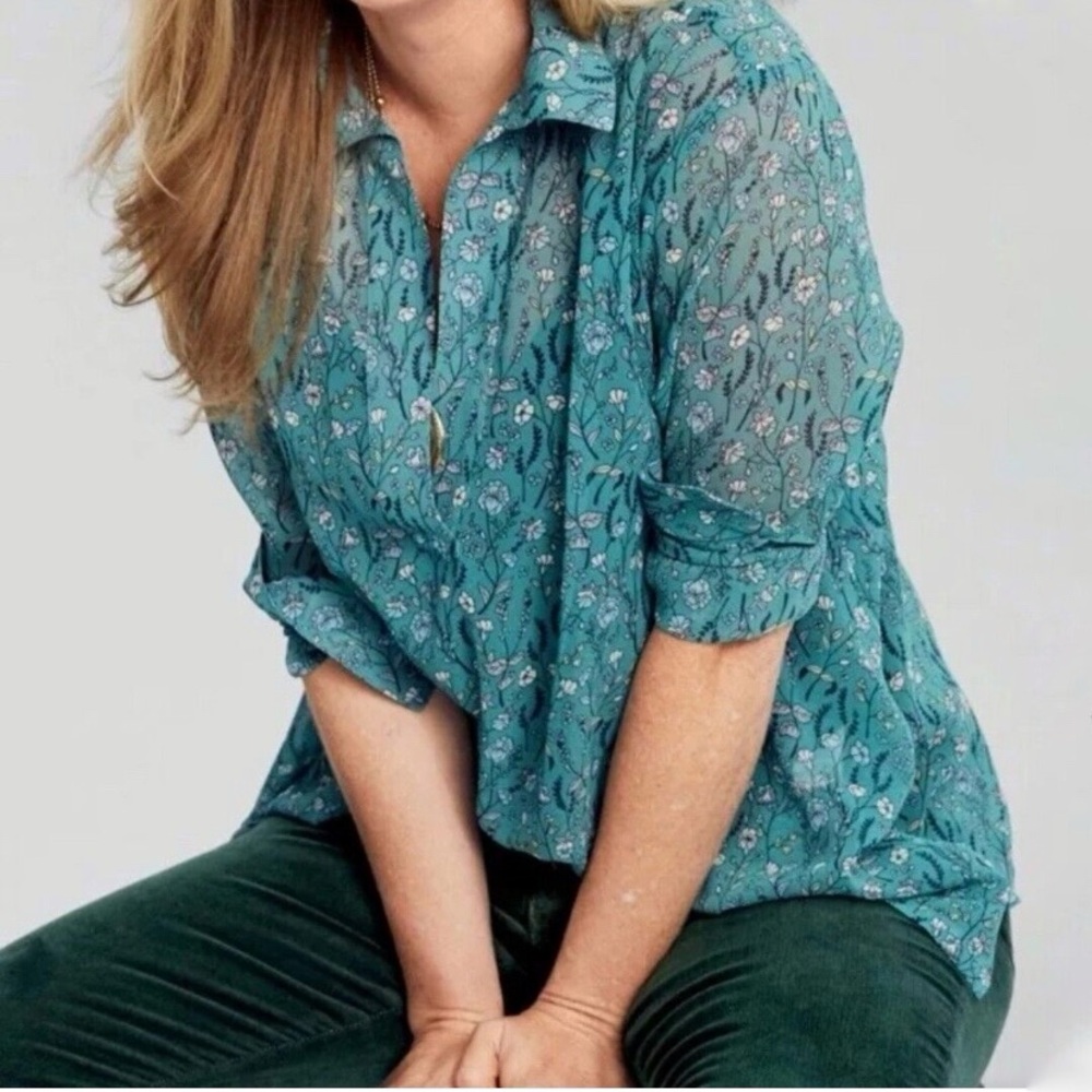 Cabi Chase Field of Flowers Semi Sheer Blouse - Picture 7 of 8